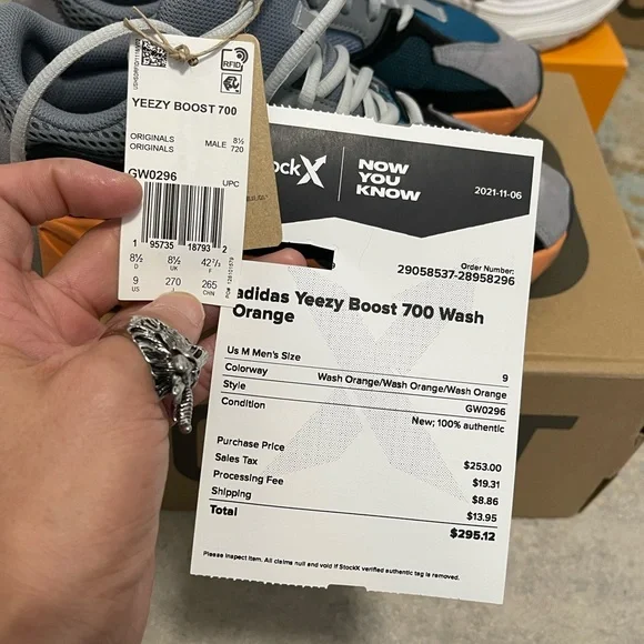 Like New Men’s Size 9 (Euro Sz 42.5) Yeezy Boost 700 Sneakers In Wash Orange - Picture 12 of 17